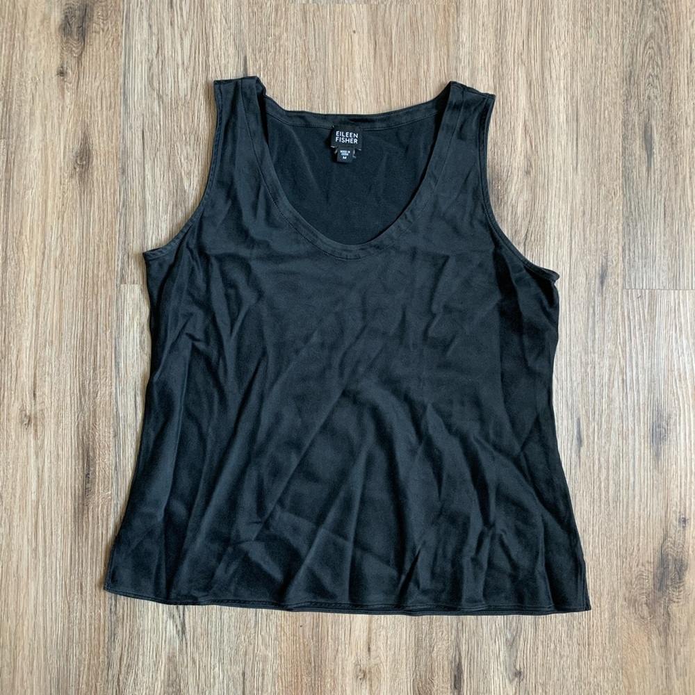 Eileen Fisher Silk Georgette Crepe Tank Top